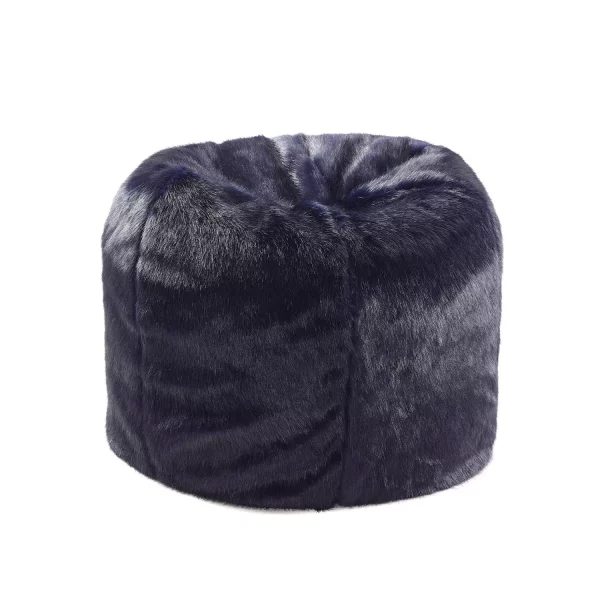 London Navy Faux Fur Bean Bag