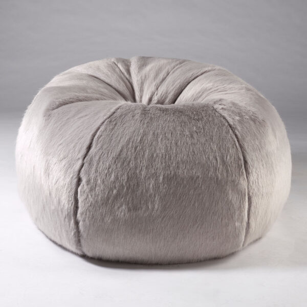 London Smoke Grey Faux Fur Bean Bag