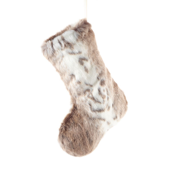 Tan Lynx Faux Fur Christmas Boot