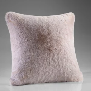 Beige Alaska Fox Faux Fur Cushion