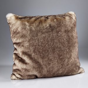 Brown Snow Fox Faux Fur Cushion