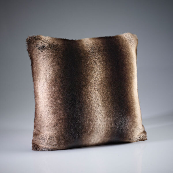 Dark Brown Alaska Faux Fur Cushion