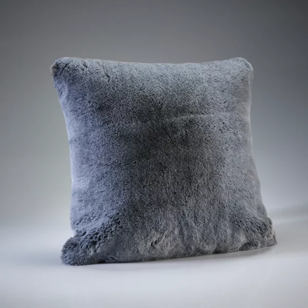 Frosted Gunmetal Faux Fur Cushion