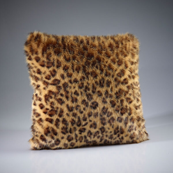 Gold Leopard Faux Fur Cushion