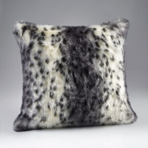 Grey Lynx Faux Fur Cushion