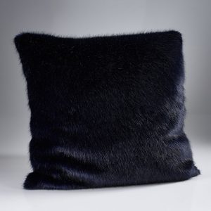 London Navy Faux Fur Cushion