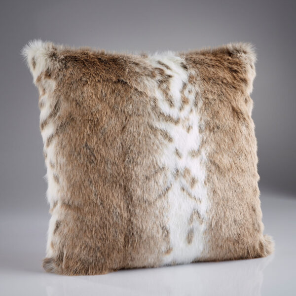 Tan Lynx Faux Fur Cushion