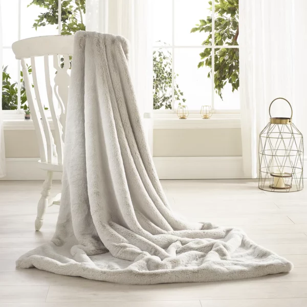 Luxe Silver Faux Fur Throw