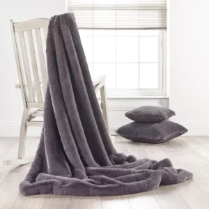 Russian Blue Faux Fur Throw