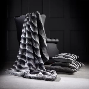 Montana Stripe Faux Fur Throw