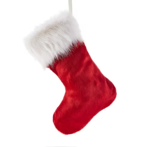 Red Faux Fur Christmas Stocking